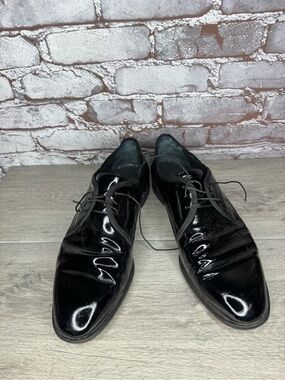 Vito Rufolo Black Patent Leather Tuxedo Derby Dress Shoes Men’s Sz 11M US/44EU
